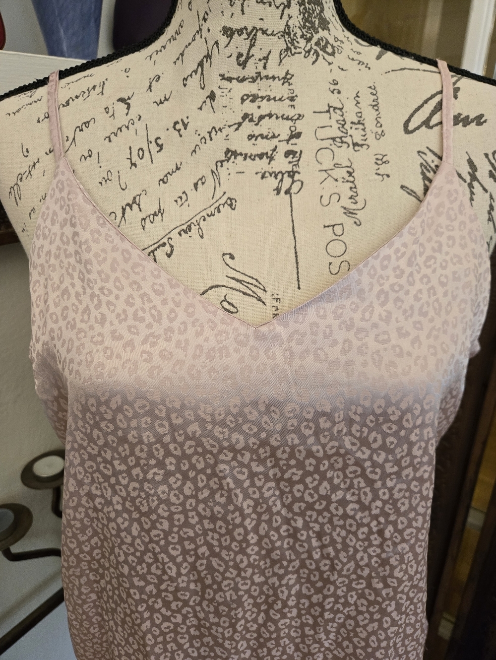 Nicole Miller New York Pink Leopard Cami, Sz M